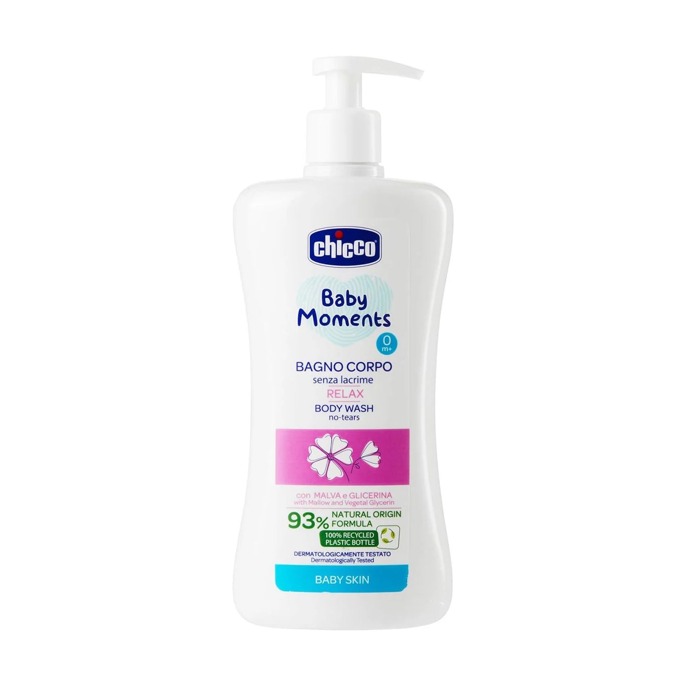 Дитячий заспокійливий гель для купання Chicco Baby Moments Relax No Tears Body Wash Без сліз, з екстрактом мальви та гліцерином, 500 мл